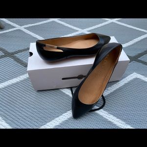 Black Leather Flats